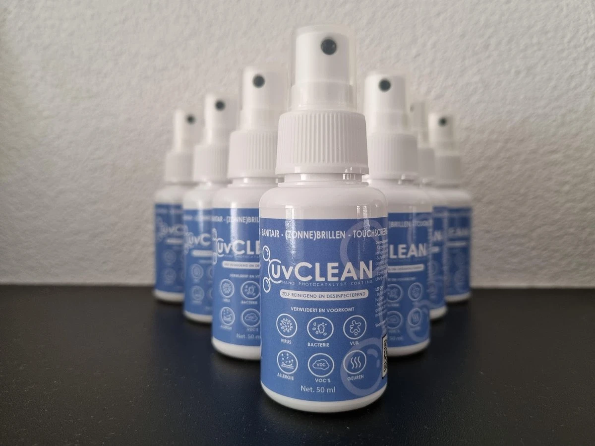 UV Clean - Revêtement Nano Photocatalyseur - Autonettoyant - Antimicrobien - Répulsif à L' Water Et à La Saleté - Empêche La Propagation Des Micro-organismes - Respectueux De L'environnement 3 UV Clean - Revêtement Nano Photocatalyseur - Autonettoyant - Antimicrobien - Répulsif à L' Water Et à La Saleté - Empêche La Propagation Des Micro-organismes - Respectueux De L'environnement