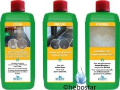 Kit De Nettoyage PIERRE NATURELLE - Voile De Ciment (CENA), Intensif (PIRATE) - Et Nettoyant D'entretien (TOP GLASS) - Berdy - 3 X 1L
