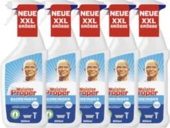 5x Mr Proper Nettoyant Salle De Bains | 5x 800ml | Salle De Bains | Au Parfum Frais De Febreze | Nettoyage | XXL | Pack économique