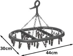 Made4Home® - Carrousel De Séchage | 2 Pièces | Séchoir Suspendu + 24 Pinces à Linge | Penderie | Essorage De La Grille De Séchage | Accrochage | Facile à Accrocher | Ovale | Gris | 44x30 Cm -Nettoyage Produits Boutique 1200x923