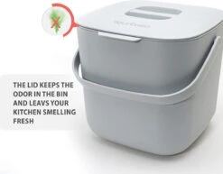 Poubelle à Compost YourCasa® - 7L - Pour Les Déchets Organiques Du Quotidien Dans La Cuisine - Passe Au Lave-vaisselle - Anti-odeur - Insert Intérieur Amovible - Poubelle à Déchets Organiques Avec Couvercle (gris Clair) -Nettoyage Produits Boutique 1200x939 5