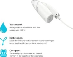 Défroisseur à Vapeur EQ - Défroisseur à Vapeur - Défroisseur à Main Pour Vêtements/textiles/tissus - Fer à Vapeur - Nettoyeur à Vapeur à Main - Défroisseur à Main - Pliable - Incl. Pochette De Voyage -Nettoyage Produits Boutique 1200x940