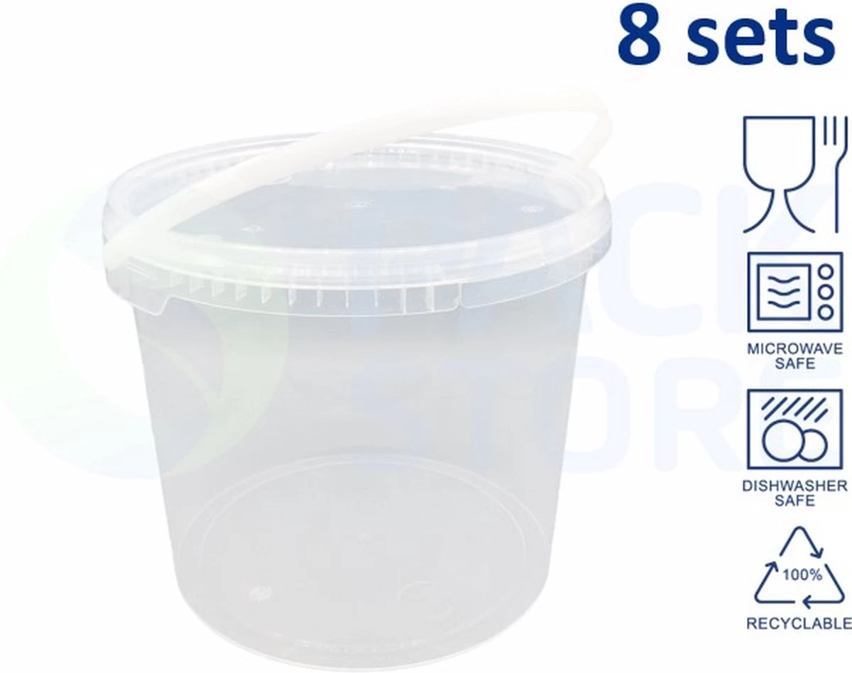 8 X Seau Rond Transparent Avec Couvercle - 5,5 Litres Avec Fermeture Garantie - Convient Au Congélateur Et Au Lave-vaisselle - Convient Aux Aliments Et Non Alimentaires - Produit Aux Nederland 3 8 X Seau Rond Transparent Avec Couvercle - 5,5 Litres Avec Fermeture Garantie - Convient Au Congélateur Et Au Lave-vaisselle - Convient Aux Aliments Et Non Alimentaires - Produit Aux Nederland