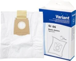 Variant SI06 Bosch Siemens Sacs D' Sacs D'aspirateur Type A, B, C - 5 Pièces + 1 Filtre - Bosch Alpha 23, 30-39, Maxima - Siemens Black Energy, Blue Motion