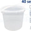 40 X Seau Rond De 5,5 Litres Avec Couvercle (Transparent) - Convient Pour L'alimentaire Et Le Non-alimentaire - Convient Au Lave-vaisselle, Au Micro-ondes Et Au Congélateur - Fabriqué En Allemagne