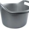 Seau De Nettoyage / Bol De Lavage Avec Poignées 6 Litres Argent 29 X 19 Cm - Seaux - Seau / évier En Plastique / Plastique Avec Poignées / Poignées