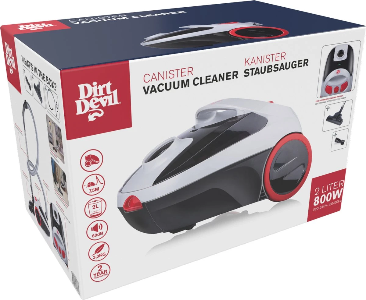 Aspirateur Dirt Devil Avec Sac DD2001 - Stofzuigerzak 2.0L - 800W - Avec Brosse Combi Et Suceur Plat - Portée 7.5M - 3.3KG - Filtre HEPA 10 8 Aspirateur Dirt Devil Avec Sac DD2001 - Stofzuigerzak 2.0L - 800W - Avec Brosse Combi Et Suceur Plat - Portée 7.5M - 3.3KG - Filtre HEPA 10 – Image 6