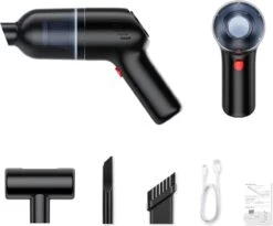 Aspirateur à Main à Forte Aspiration - Aspirateur Sans Fil - Aspirateur à Main - Aspirateur De Voiture - Avec 3 Buses - Noir -Nettoyage Produits Boutique 1200x997 1