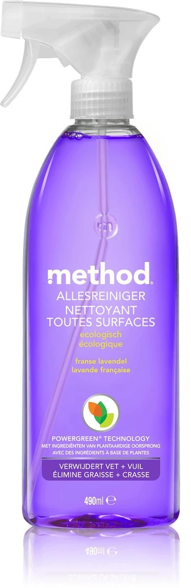 Method - Salle De Bain + Cuisine + Nettoyant Tout Usage Lavande Française Spray écologique 3x 490ml 5 Method - Salle De Bain + Cuisine + Nettoyant Tout Usage Lavande Française Spray écologique 3x 490ml – Image 3