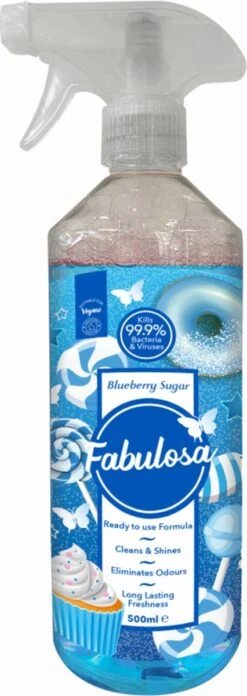 Fabulosa Blueberry Sugar - Spray Désinfectant Concentré Blueberry Sugar - Nettoyant Tout Usage - 500ML - Vegan - Comprend Un échantillon Gratuit