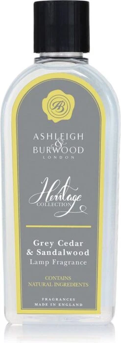 Ashleigh & Burwood Lamp Oil Huile Parfumée Heritage, Cèdre Gris Et Bois De Santal 500ml