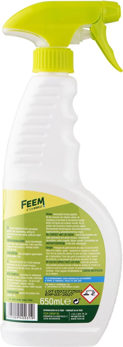 Feem Nettoyant Four–Grill–Cheminée–Pack économique 3 X 650 Ml Spray 5 Feem Nettoyant Four–Grill–Cheminée–Pack économique 3 X 650 Ml Spray – Image 3