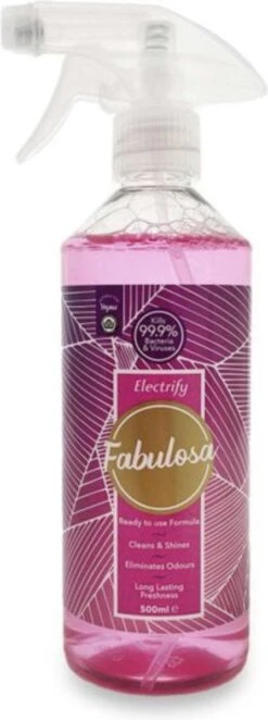 Fabulosa Electrify - Spray Désinfectant Concentré Electrify - Nettoyant Tout Usage - 500ML - Vegan - Comprend Un échantillon Gratuit