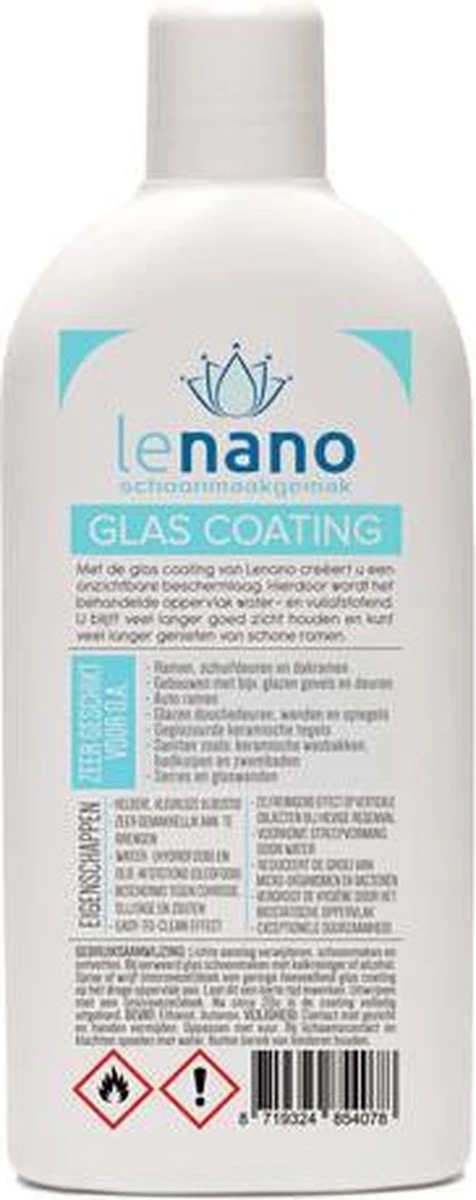 Lenano Glass Coating 250ml - Nano Coating Glass Hydrofuge Et Anti-salissures - Transparent - Protection Des Fenêtres - Sans Calcaire - Clean Cabine De Douche Carrelage De Salle De Bain 7 Lenano Glass Coating 250ml - Nano Coating Glass Hydrofuge Et Anti-salissures - Transparent - Protection Des Fenêtres - Sans Calcaire - Clean Cabine De Douche Carrelage De Salle De Bain – Image 5