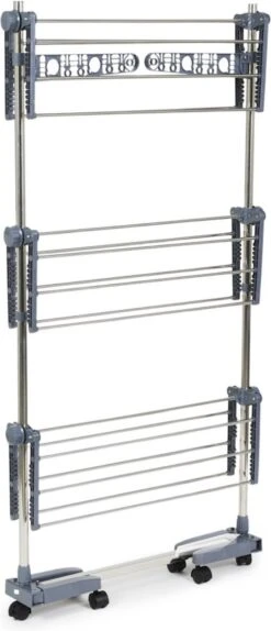 UMUZI CLEANING Grand Séchoir à Linge Pliable à 3 Niveaux, étendoir à Linge Peu Encombrant, Séchoir Pour Linge Mobile Avec Roulettes, 14,49 M Espace D'accrochage. -Nettoyage Produits Boutique 516x1200