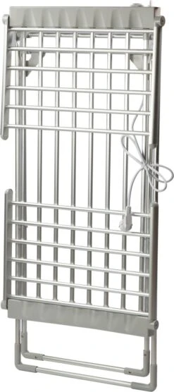 Etendoir à Chauffage électrique Alora - Argent - 20 Barres - étendoir - économe En énergie - Chauffage - Chauffable - Adapté Aux Enfants - Résistant Aux Pinces à Linge -Nettoyage Produits Boutique 533x1200