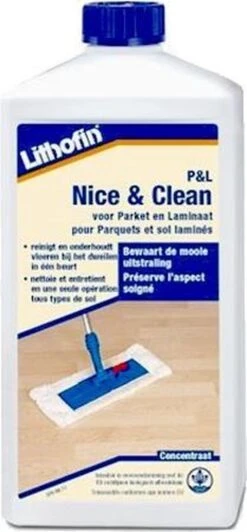 P&L Nice & Clean - Nettoyant D'entretien SOLS LAMINÉS , PARQUETS ET PLASTIQUES - Lithofin - 1 L
