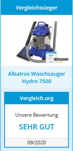 Albatros Nettoyeur De Tapis Lavage Aspirateur Tapisserie + Tapis HYDRO 7500 - 4en1 Aspirateur Eau-sec Voiture, Tapis, Tapisserie - 1200 Watt, Volume 20l, Puissance D'aspiration 16 KPa - Nettoyeur Tapisserie / Nettoyeur Tapis -Nettoyage Produits Boutique 585x1200