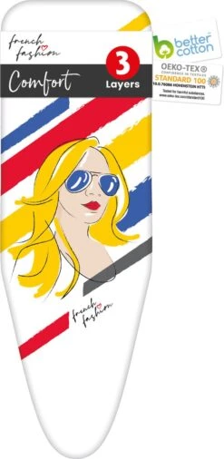 Housse De Planche à Repasser French Fashion Sunshine - Taille S/ M - Convient Aux Planches à Repasser De Max 125 X 42 Cm - Housse De Repassage Avec Couche épaisse En Molleton Et Fermeture Par Cordon
