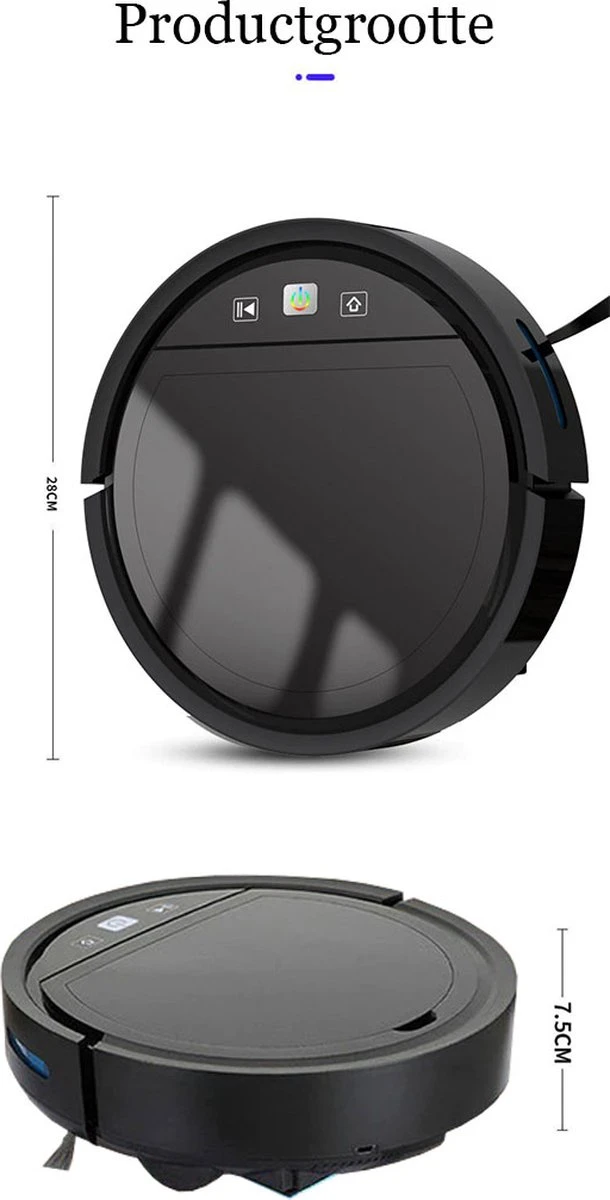 Aspirateur Robot Avec Station De Charge - Système De Nettoyage - Aspirateur Robot - Robot Nettoyeur - Station De Charge Automatique - Y Compris L'application Et La Télécommande - Zwart - 2500PA 7 Aspirateur Robot Avec Station De Charge - Système De Nettoyage - Aspirateur Robot - Robot Nettoyeur - Station De Charge Automatique - Y Compris L'application Et La Télécommande - Zwart - 2500PA – Image 5