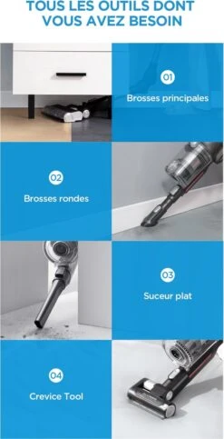 ALLROUNDSGOODS-P7 Aspirateur Balai Sans Fil Pliable 450W 25KPa Moteur Sans Balai 70 Minutes De Temps De Travail Batterie Amovible 0,8L Tasse à Poussière -Nettoyage Produits Boutique 614x1200 2