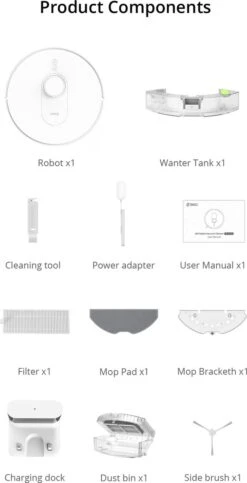 Aspirateur Robot 360 S8 Avec Fonction De Nettoyage - Avec Station De Charge - Système De Navigation Laser - Smart Control - Wit -Nettoyage Produits Boutique 614x1200