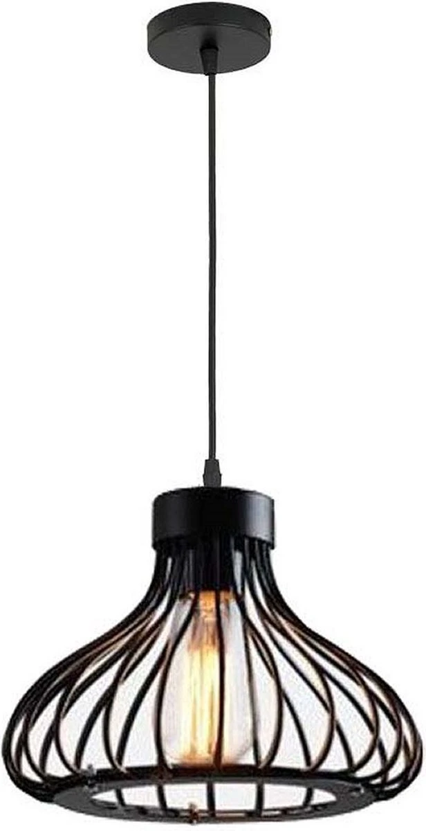 Suspension Noire - Lampe D'ambiance - Plafonnier - Lampe De Cuisine - Ø37 Cm - Zwart - Métal - Industriel - Intérieur Noir - E27 - 240 V - Sans Source Lumineuse 3 Suspension Noire - Lampe D'ambiance - Plafonnier - Lampe De Cuisine - Ø37 Cm - Zwart - Métal - Industriel - Intérieur Noir - E27 - 240 V - Sans Source Lumineuse