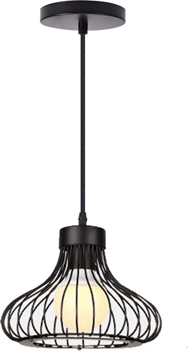 Suspension Noire - Lampe D'ambiance - Plafonnier - Lampe De Cuisine - Ø37 Cm - Zwart - Métal - Industriel - Intérieur Noir - E27 - 240 V - Sans Source Lumineuse 8 Suspension Noire - Lampe D'ambiance - Plafonnier - Lampe De Cuisine - Ø37 Cm - Zwart - Métal - Industriel - Intérieur Noir - E27 - 240 V - Sans Source Lumineuse – Image 6