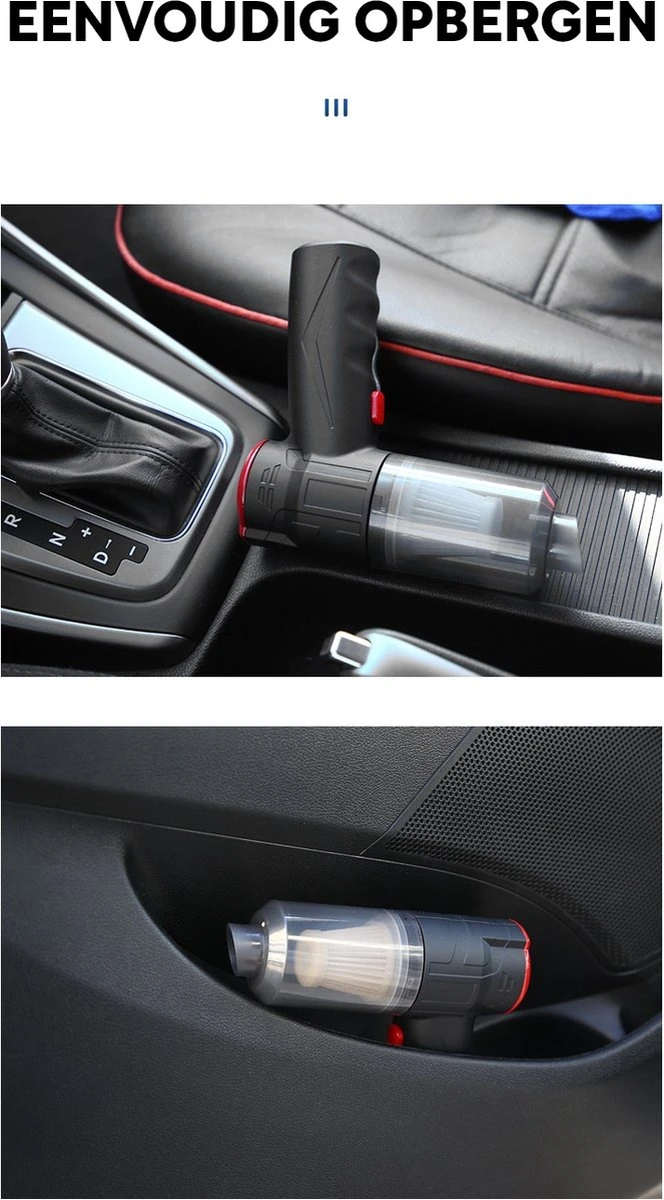 FlowShop - Aspirateur à Main Sans Fil - Aspirateur Portable Pour Voiture - 150W - Fonction De Gonflage - Mini Aspirateur Dual - Portatif