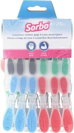 Sorbo Épingles à Linge à Linge Plastique 24 Pièces + Sorbo Panier à Pinces à Linge - Épingles à Linge à Linge -Panier à Pinces à Linge -Nettoyage Produits Boutique 671x1200