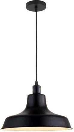 Suspension Noire - Lampe D'ambiance - Plafonnier - Lampe De Cuisine - Ø36 Cm - Zwart - Métal - Industriel - Intérieur Noir - E27 - 240 V - Sans Source Lumineuse