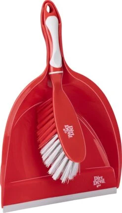 Dirt Devil Kit De Nettoyage 6 Pièces - Brosse à Vaisselle / Laveur à Main / Balai Doux Avec Manche / Pelle à Poussière Et Pelle à Poussière - Rouge / Grijs -Nettoyage Produits Boutique 689x1200 2