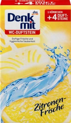 Denkmit Nettoyant WC Pierre Parfumée Citron Fraîcheur, 4 Pièces