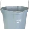 Seau Vikan 568688 - 12 Litres - Grijs - Seau Robuste - Résistant Aux Produits Chimiques - Maximum 100 ° C - Convient Aux Travaux De Transformation Des Aliments Et De Nettoyage