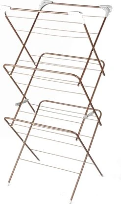 Beldray Handy Séchoir à Linge Elegant Glisten, Espace De Séchage De 15 Mètres, Or Rose, Ideal Pour Les Vêtements, Les Couvre-lits, Les Crochets Pliables Pratiques