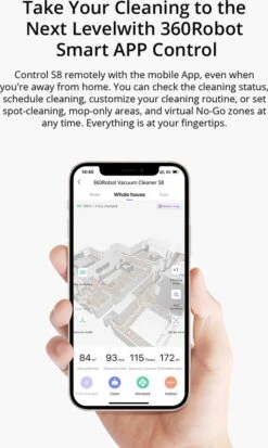 Aspirateur Robot 360 S8 Avec Fonction De Nettoyage - Avec Station De Charge - Système De Navigation Laser - Smart Control - Wit -Nettoyage Produits Boutique 717x1200