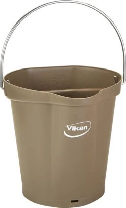 Seau Vikan 568866 - 6 Litres - Marron - Seau Robuste - Résistant Aux Produits Chimiques - Maximum 100 ° C - Convient Aux Travaux De Transformation Des Aliments Et De Nettoyage