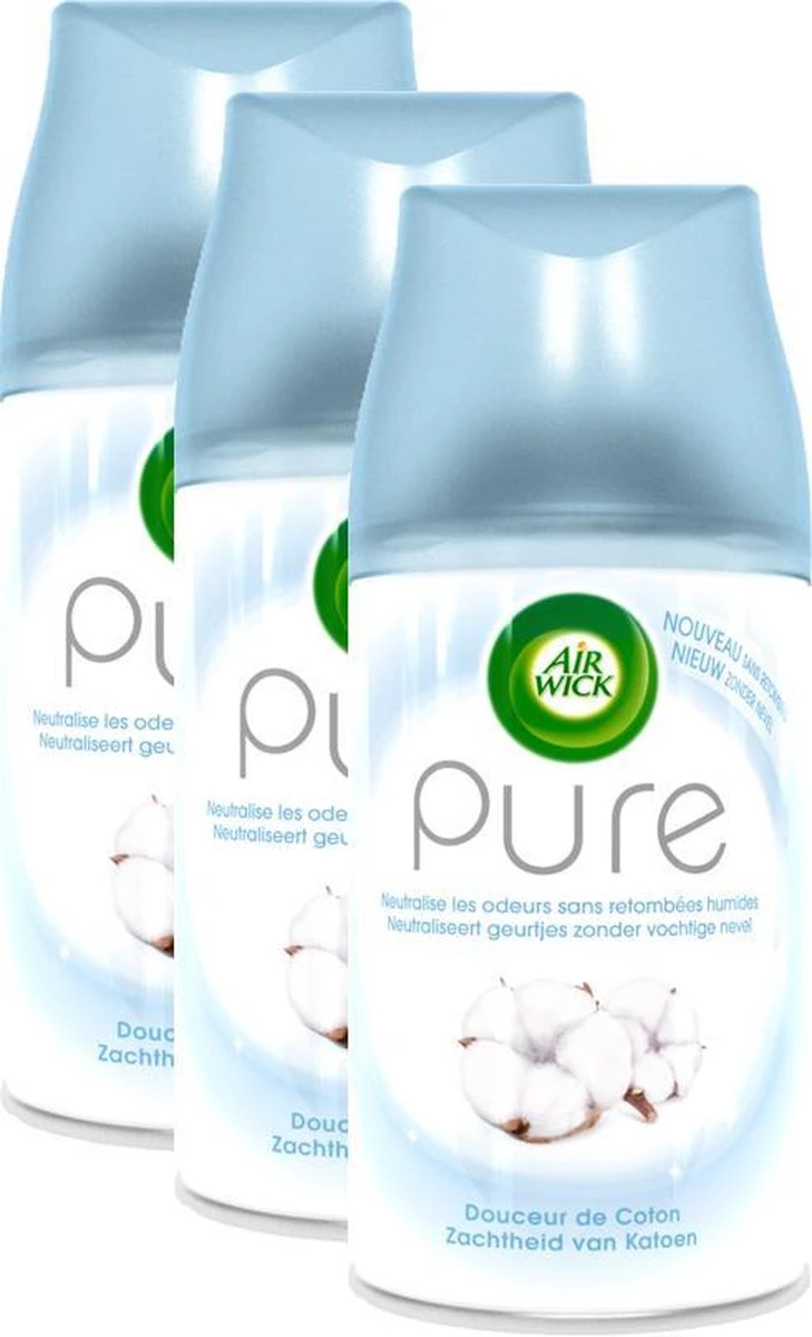 Air Wick Freshmatic Assainisseur D'Air Douceur De Katoen - Recharge - 3x250ml 3 Air Wick Freshmatic Assainisseur D'Air Douceur De Katoen - Recharge - 3x250ml