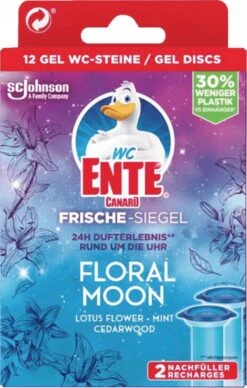 WC-Eend | Toilettes Duck Fresh Disc Floral Lune | Pack De Recharge | 2 Recharges De 12 Cubes De Gel | Pack économique