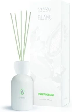 Diffuseur Blanc No.221 250 ML Geur Avec Bâtonnets De Bâtons Parfumés Papayo Do Brazil