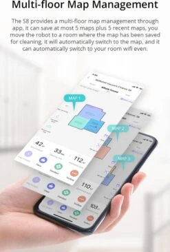 Aspirateur Robot 360 S8 Avec Fonction De Nettoyage - Avec Station De Charge - Système De Navigation Laser - Smart Control - Wit -Nettoyage Produits Boutique 810x1200