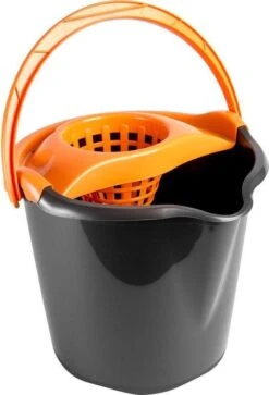 1x Seaux à Vadrouille / Seaux à Vadrouille 13,5 Litres Noir / Orange 32 X 30 Cm - Nettoyage Du Sol / Vadrouille - Seau à Vadrouille En Plastique / Plastique - Produits De Nettoyage