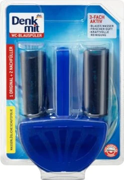 Denkmit Nettoyant WC Blue Flush + 2 Packs De Recharge, 3 Pièces
