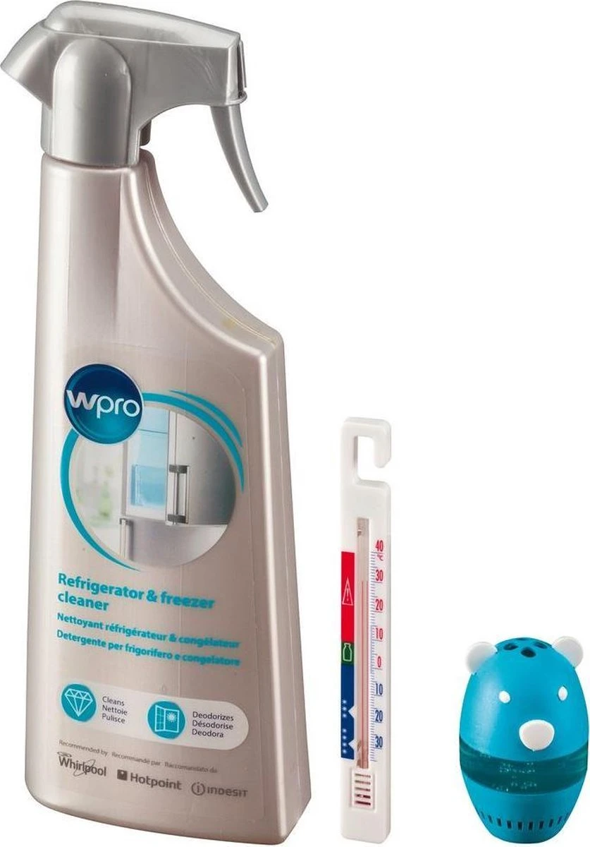 Wpro COL015 Set - Nettoyant Pour Réfrigérateur - Désodorisant - Thermomètre 3 Wpro COL015 Set - Nettoyant Pour Réfrigérateur - Désodorisant - Thermomètre