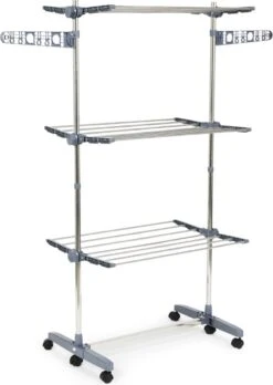 UMUZI CLEANING Grand Séchoir à Linge Pliable à 3 Niveaux, étendoir à Linge Peu Encombrant, Séchoir Pour Linge Mobile Avec Roulettes, 14,49 M Espace D'accrochage. -Nettoyage Produits Boutique 852x1200