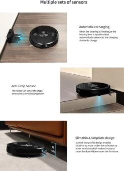 Aspirateur Robot Ultenic Avec Fonction De Nettoyage 3 En 1 - Robot De Nettoyage - 3000PA - Aspirateur Robot Avec Station De Charge - Système De Nettoyage - Application Incluse -Nettoyage Produits Boutique 869x1200