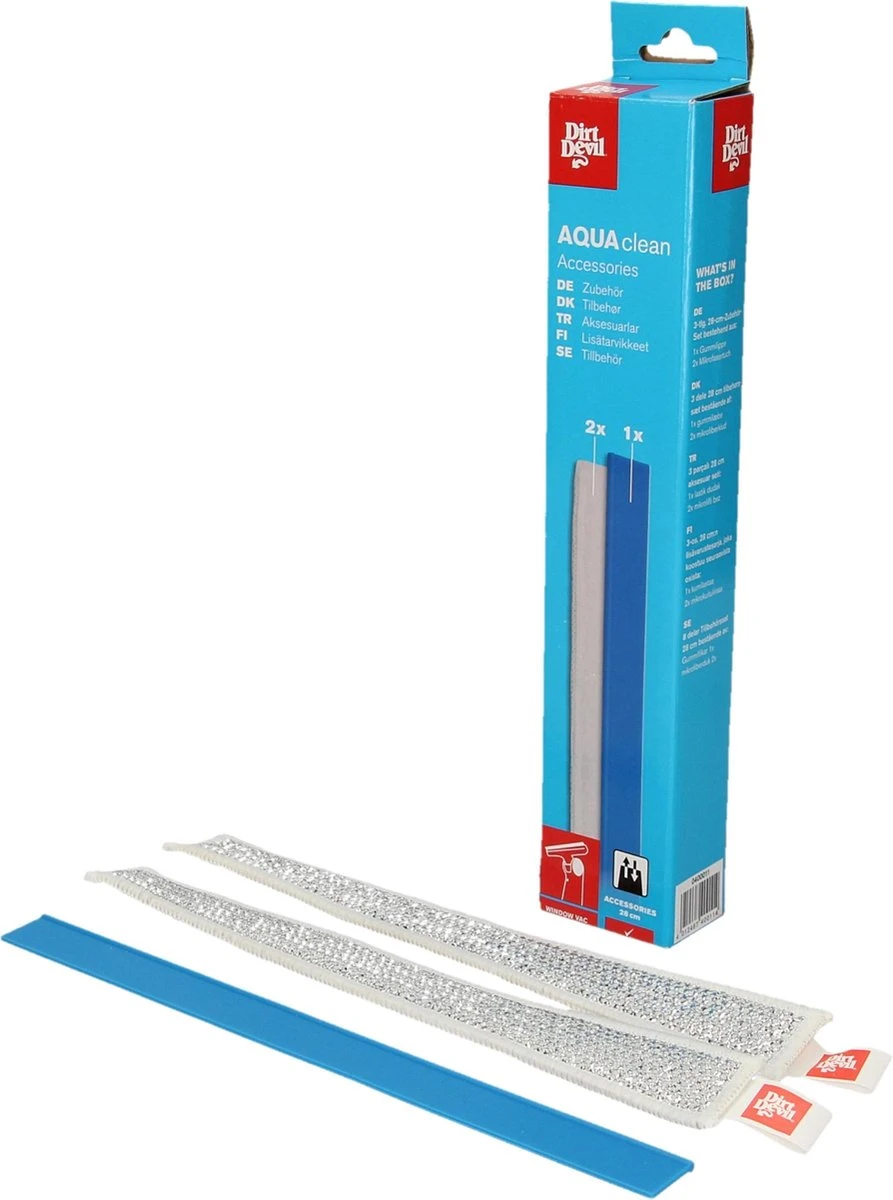 Set Accessoires Dirt Devil 3 Pièces DD400 - 2 Tampons En Microfibre Et 1 Bande De Nettoyage En Caoutchouc - 28 Cm | Nettoyant Pour Vitres En Chiffons En Microfibre Remplaçables | Nettoyant Pour Vitres 3 Set Accessoires Dirt Devil 3 Pièces DD400 - 2 Tampons En Microfibre Et 1 Bande De Nettoyage En Caoutchouc - 28 Cm | Nettoyant Pour Vitres En Chiffons En Microfibre Remplaçables | Nettoyant Pour Vitres
