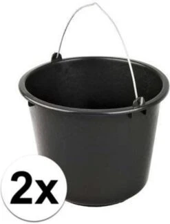 Seau 2 Pièces - Seau De Construction De 12 Litres, Seau Avec Poignée, Seau De Récolte, Seau De Nettoyage, Seau à Eau, Seau à Ciment, Seau à Mortier