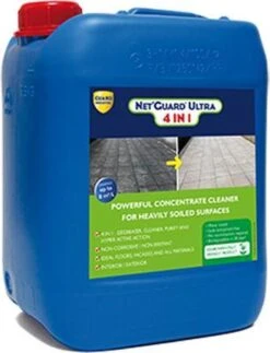 Dégraissant Puissant, Détachant Et Dégraissant Pour Sols Très Sales Avec Traces De Pneus Sur Carrelage, Marbre, Pierre Artificielle, Pierre Naturelle, Béton - Net'Guard 4 En 1 Ultra