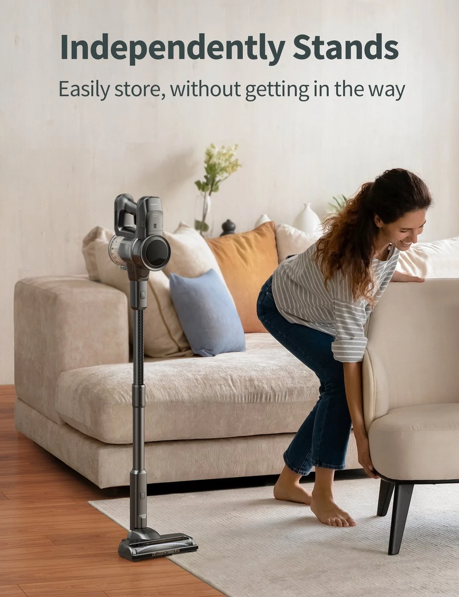 Kalado KCV01 Aspirateur Balai Sans Fil - Aspirateurs-balais 26Kpa - 6 En 1 - 40Min De Temps De Travail Batterie Amovible - Moteur Brushless 80000RPM - Affichage LED 22 Kalado KCV01 Aspirateur Balai Sans Fil - Aspirateurs-balais 26Kpa - 6 En 1 - 40Min De Temps De Travail Batterie Amovible - Moteur Brushless 80000RPM - Affichage LED – Image 20